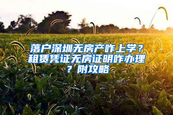 落户深圳无房产咋上学？租赁凭证无房证明咋办理？附攻略