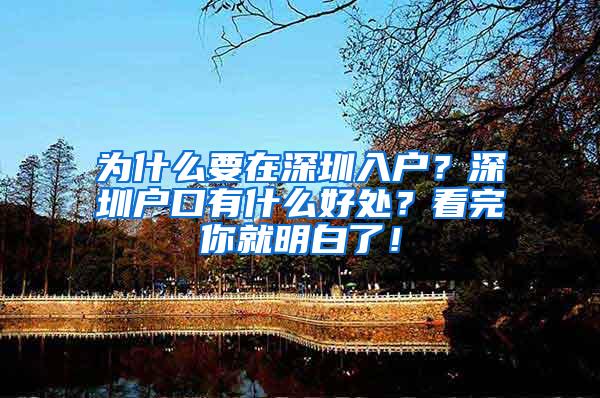 为什么要在深圳入户？深圳户口有什么好处？看完你就明白了！