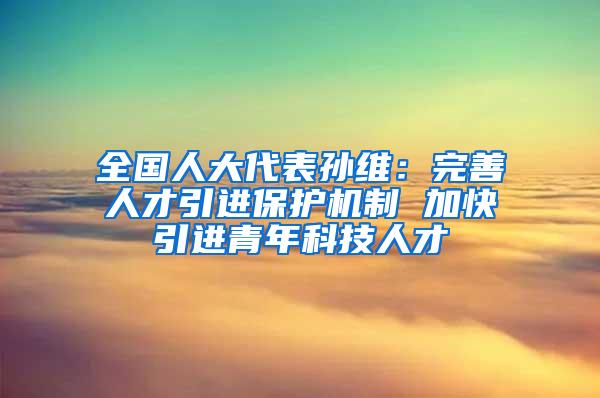 全国人大代表孙维：完善人才引进保护机制 加快引进青年科技人才