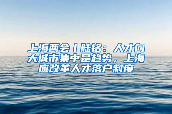 上海两会丨陆铭：人才向大城市集中是趋势，上海应改革人才落户制度