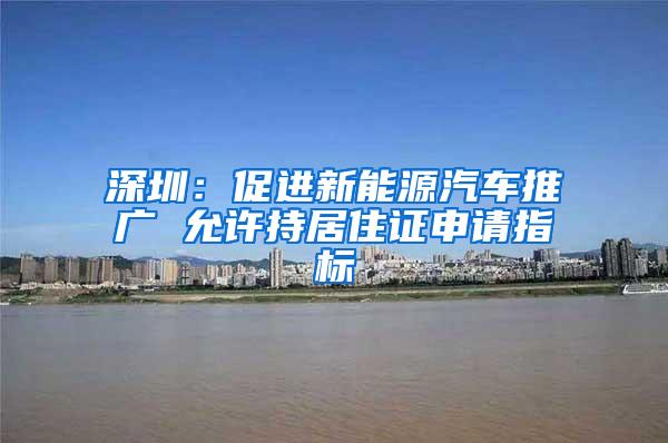 深圳：促进新能源汽车推广 允许持居住证申请指标