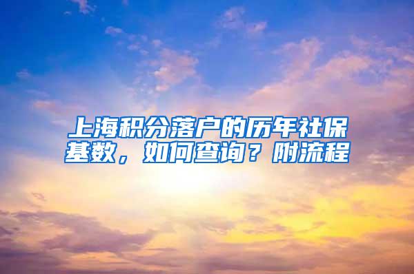 上海积分落户的历年社保基数，如何查询？附流程