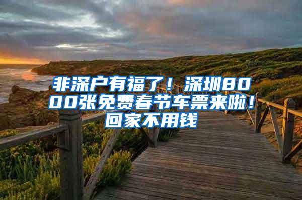 非深户有福了！深圳8000张免费春节车票来啦！回家不用钱