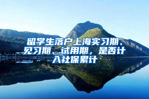 留学生落户上海实习期、见习期、试用期，是否计入社保累计