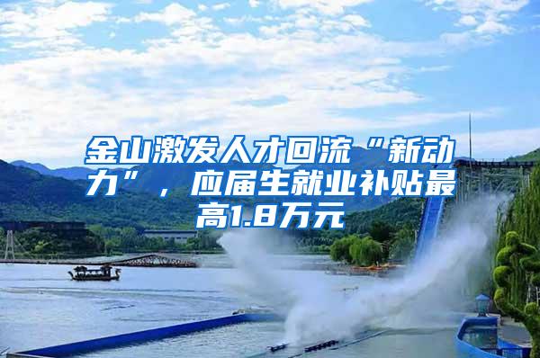 金山激发人才回流“新动力”，应届生就业补贴最高1.8万元