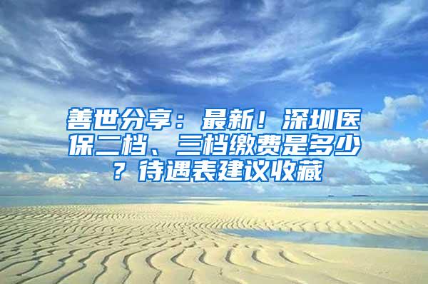 善世分享：最新！深圳医保二档、三档缴费是多少？待遇表建议收藏