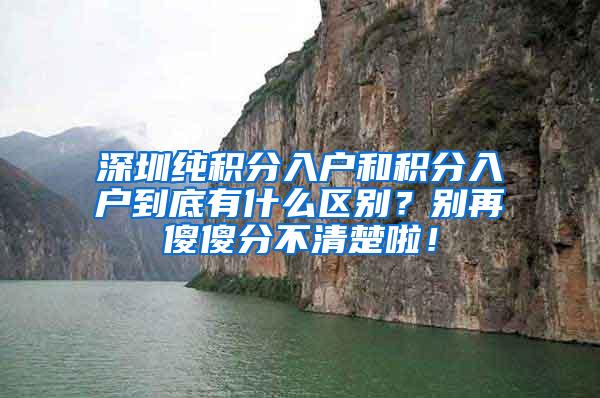 深圳纯积分入户和积分入户到底有什么区别？别再傻傻分不清楚啦！