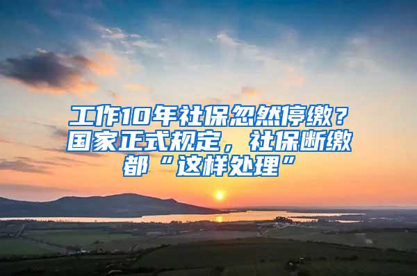 工作10年社保忽然停缴？国家正式规定，社保断缴都“这样处理”