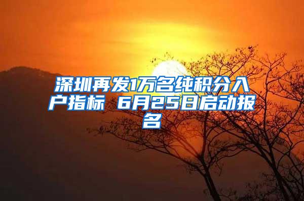 深圳再发1万名纯积分入户指标 6月25日启动报名