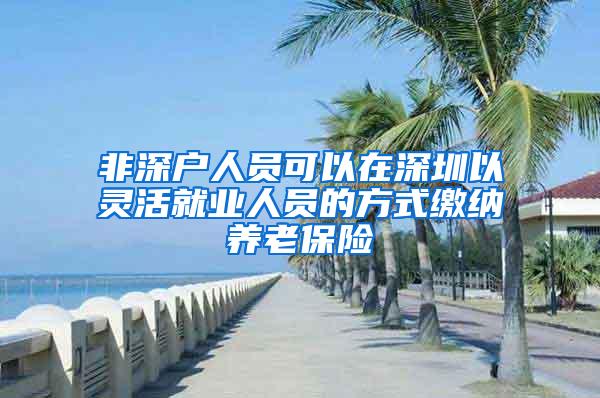 非深户人员可以在深圳以灵活就业人员的方式缴纳养老保险