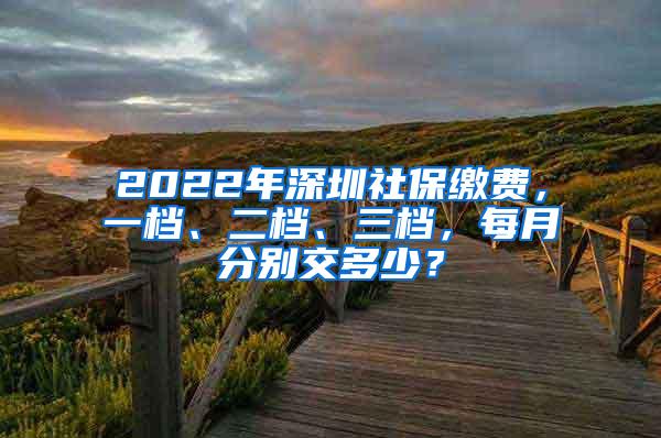 2022年深圳社保缴费，一档、二档、三档，每月分别交多少？