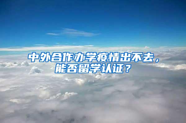 中外合作办学疫情出不去，能否留学认证？