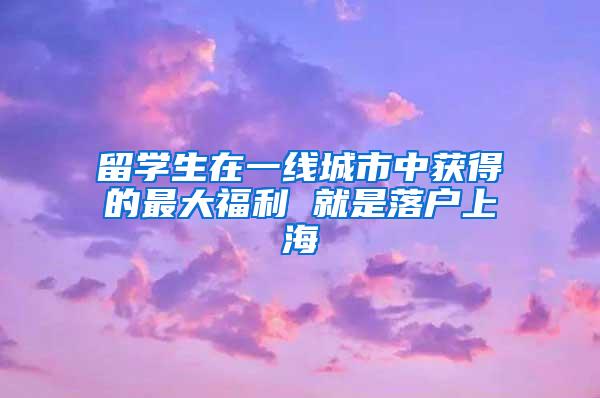 留学生在一线城市中获得的最大福利 就是落户上海