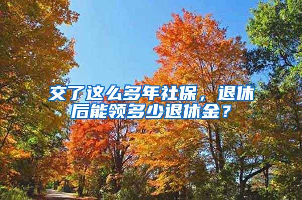 交了这么多年社保，退休后能领多少退休金？