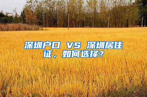 深圳户口 VS 深圳居住证，如何选择？