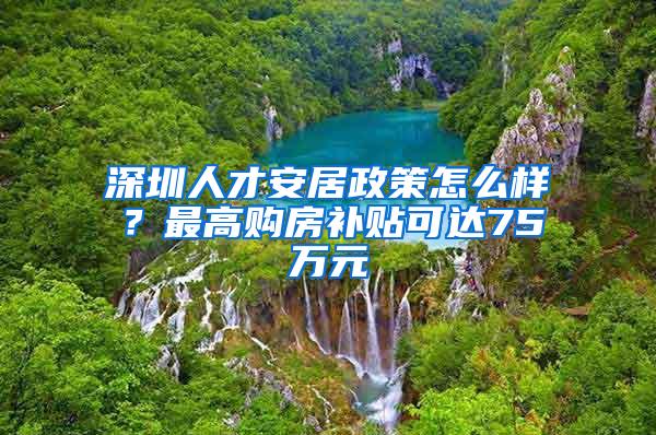 深圳人才安居政策怎么样？最高购房补贴可达75万元