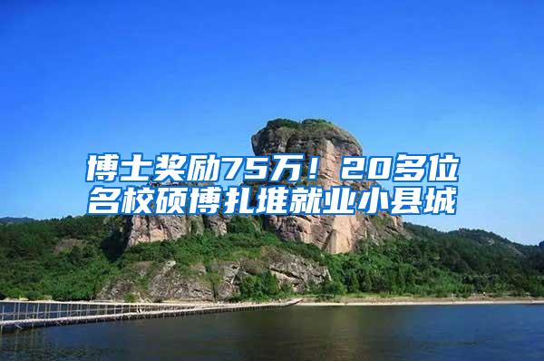 博士奖励75万！20多位名校硕博扎堆就业小县城