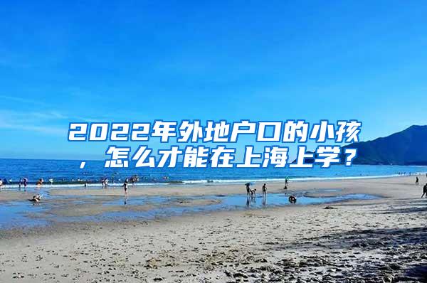 2022年外地户口的小孩，怎么才能在上海上学？