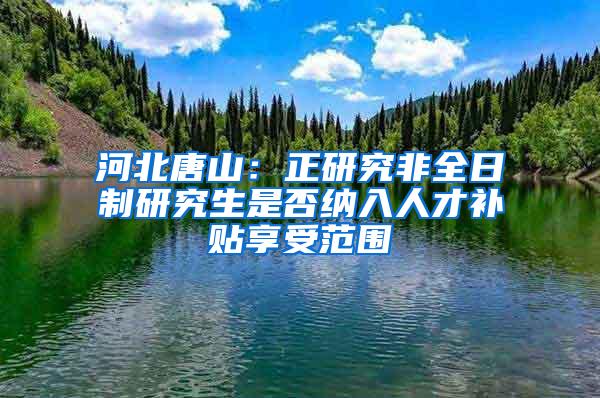 河北唐山：正研究非全日制研究生是否纳入人才补贴享受范围