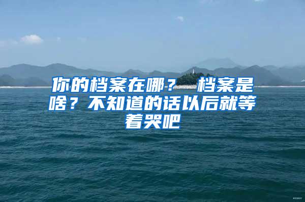 你的档案在哪？ 档案是啥？不知道的话以后就等着哭吧