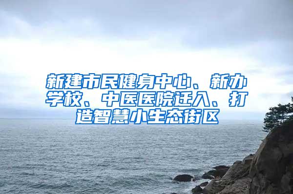 新建市民健身中心、新办学校、中医医院迁入、打造智慧小生态街区