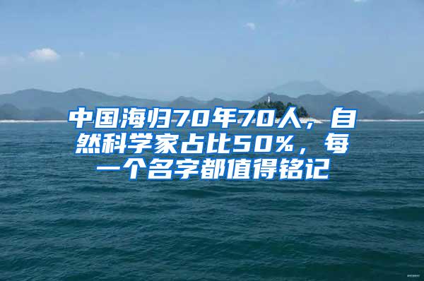 中国海归70年70人，自然科学家占比50%，每一个名字都值得铭记