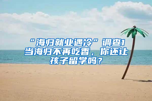 “海归就业遇冷”调查1 当海归不再吃香，你还让孩子留学吗？