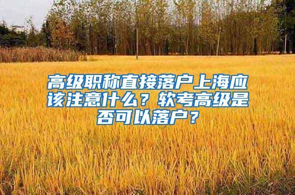 高级职称直接落户上海应该注意什么？软考高级是否可以落户？