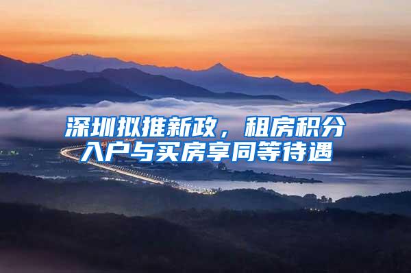 深圳拟推新政，租房积分入户与买房享同等待遇