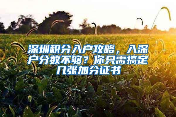 深圳积分入户攻略，入深户分数不够？你只需搞定几张加分证书