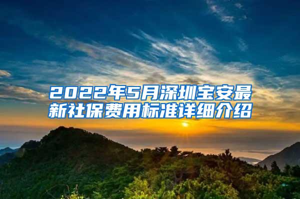 2022年5月深圳宝安最新社保费用标准详细介绍