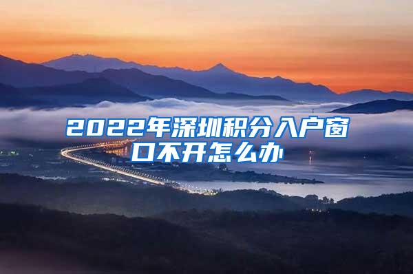 2022年深圳积分入户窗口不开怎么办