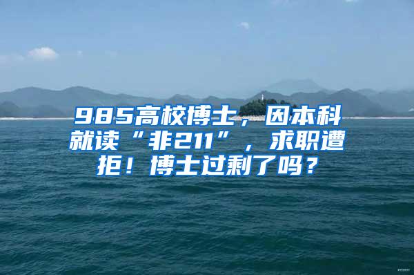 985高校博士，因本科就读“非211”，求职遭拒！博士过剩了吗？