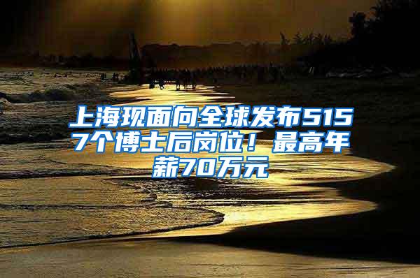 上海现面向全球发布5157个博士后岗位！最高年薪70万元