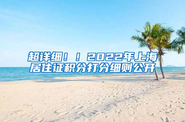 超详细！！2022年上海居住证积分打分细则公开