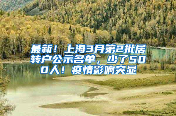 最新！上海3月第2批居转户公示名单，少了500人！疫情影响突显