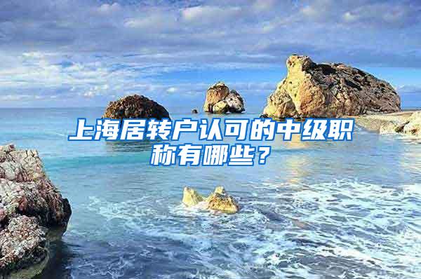 上海居转户认可的中级职称有哪些？