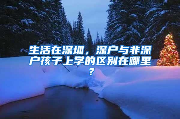 生活在深圳，深户与非深户孩子上学的区别在哪里？