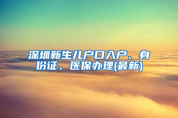 深圳新生儿户口入户、身份证、医保办理(最新)