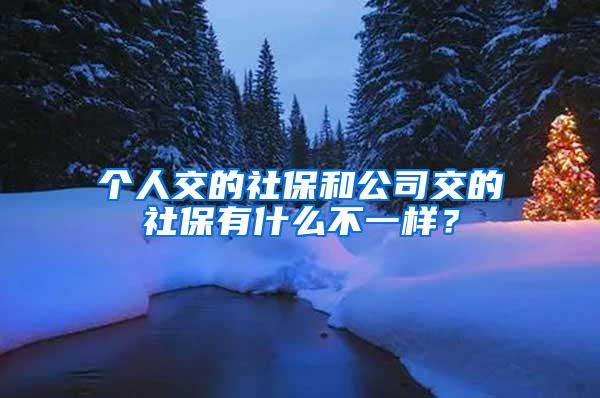 个人交的社保和公司交的社保有什么不一样？