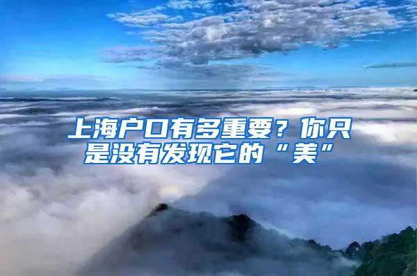 上海户口有多重要？你只是没有发现它的“美”