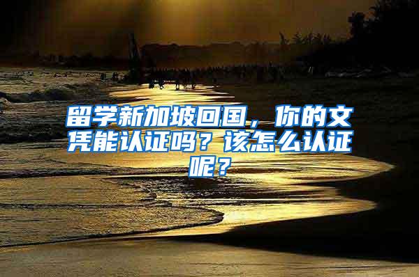 留学新加坡回国，你的文凭能认证吗？该怎么认证呢？