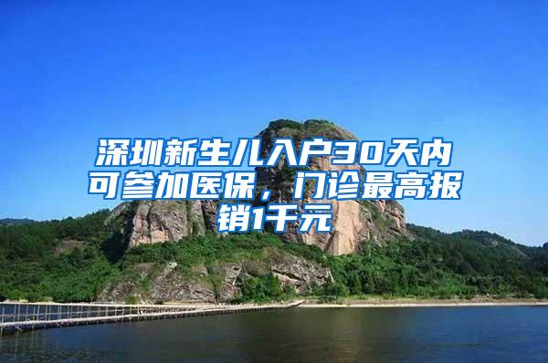 深圳新生儿入户30天内可参加医保，门诊最高报销1千元