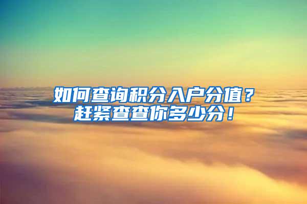 如何查询积分入户分值？赶紧查查你多少分！