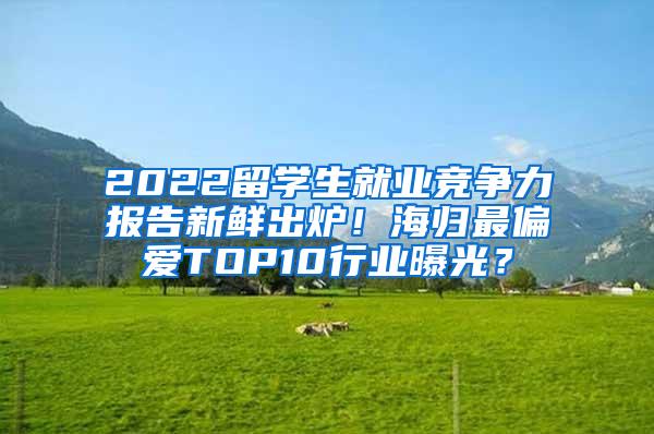 2022留学生就业竞争力报告新鲜出炉！海归最偏爱TOP10行业曝光？