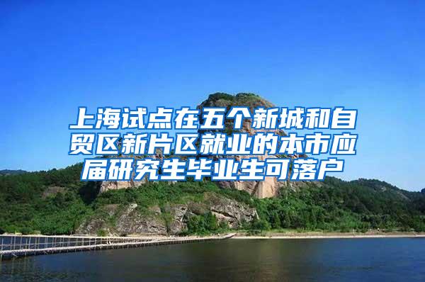 上海试点在五个新城和自贸区新片区就业的本市应届研究生毕业生可落户