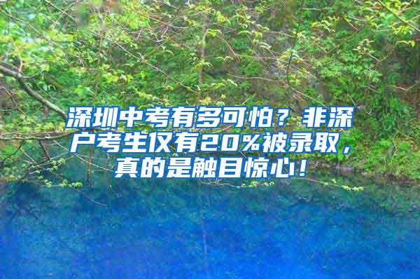 深圳中考有多可怕？非深户考生仅有20%被录取，真的是触目惊心！