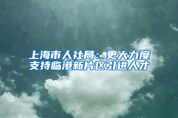 上海市人社局：更大力度支持临港新片区引进人才