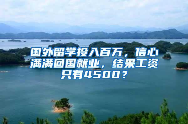 国外留学投入百万，信心满满回国就业，结果工资只有4500？