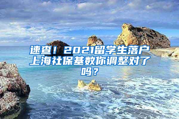 速查！2021留学生落户上海社保基数你调整对了吗？